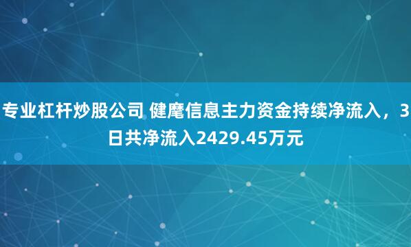 专业杠杆炒股公司 健麾信息主力资金持续净流入,3日共净流入2429.45万元